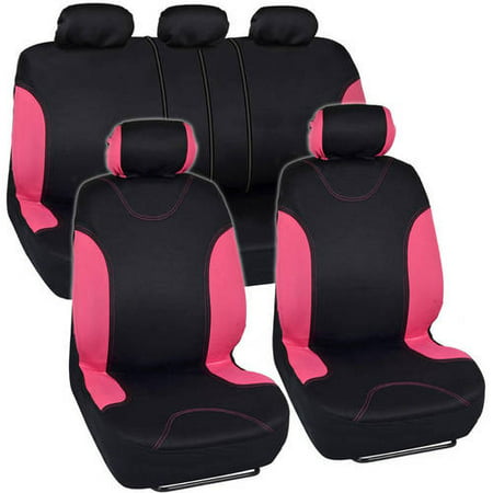 Now For The Bdk Stylish Design Car Seat Covers With Floor Mats And Stering Wheel Cover Full Set Accuweather - Pink Cover Seats For Cars