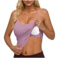 thumbnail image 1 of Camisetas de Cuello Sólido sin Mangas para las Mujeres Camisola Moda Casual Camisetas sin Mangas de Cuello en U de Longitud Regular para las Mujeres, 1 of 5