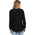 thumbnail image 3 of Women's Waffle Knit Sweatshirts Casual Loose Long Sleeve Button Down Pullover Shirts Fall Lightweight Cozy Comfy Sweaters, 3 of 5