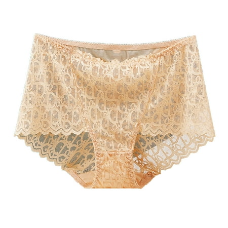 Bigersell No Show Underwear for Women Clearance Woman Underwear Cotton Bikini Panty Style P-1674 Spandex Thong Panties Ladies Thong Briefs High Waist Women s Bikini Panties Beige XXL