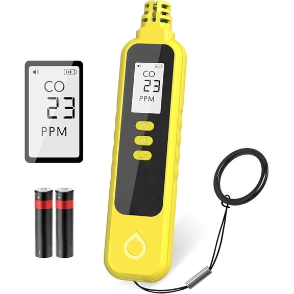 Carbon Monoxide Detectors, Portable CO Detector Battery Powered, Handheld Carbon Monoxide Monitor Alarm Detector with LCD Display for Home/Outdoor/Travel