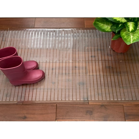 Sweet Home Stores Waterproof Non-Slip 2x12 Indoor Runner Rug Carpet Protector Mat, 2'2" x 12', Clear