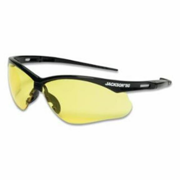 Jackson Safety  Safety Glasses with Black Frame & Amber Lens
