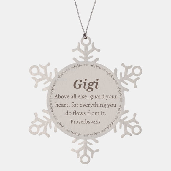Snowflake Ornament Gigi Engraved Heart Inspiration Christmas Gift