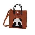 thumbnail image 2 of Women Canvas Tote Bag, Cute Panda Handbags, Casual Shoulder Work Bag for Shopping Travel Work (1PC, Brown), 2 of 9