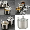 thumbnail image 2 of CIYISON Premium Stainless Steel Sugar Bowls With Clear Glass Lid and Spoon For Freshness, 2 of 8