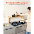 thumbnail image 2 of VEVOR Over the Stove Shelf, Over Stove Spice Shelf for Kitchen Stove Top, Seasoning Shelves, Spice Organizer, Easy to Assemble Countertop Storage Solution, Kitchen Gadgets with 6 Hooks, 2 of 9