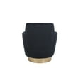 thumbnail image 6 of Black Velvet Swivel Barrel Chair for Living Room & Bedroom - Comfy 360° Rotating Armchair with Gold Stainless Steel Base, Ergonomic Design, Spot Clean, 6 of 6
