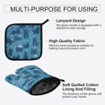 thumbnail image 3 of Yayeee Oven Mitts and Pot Holder Set of 2 Heat Resistant Kitchen Gloves Baking Hot Pad, Blue Forest Cat Pattern, 3 of 5