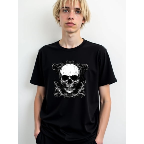 Vintage Skull Gothic Tee for men comfort colors tshirt black elegantly elegant Hip-hop streetwear Classic Unisex Shirt Short Sleeve tshirts