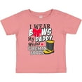 thumbnail image 3 of Inktastic I Wear Bows My Daddy Wears Fireman Boots Girls Baby T-Shirt, 3 of 5