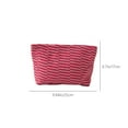 thumbnail image 3 of Vrorvz Makeup Bag Knitted Yarn Cosmetic and Pencil Case with Stripe Color Blocking for Stylish Storage and Organization 9.8"x2.4.7"x6" Red, 3 of 8