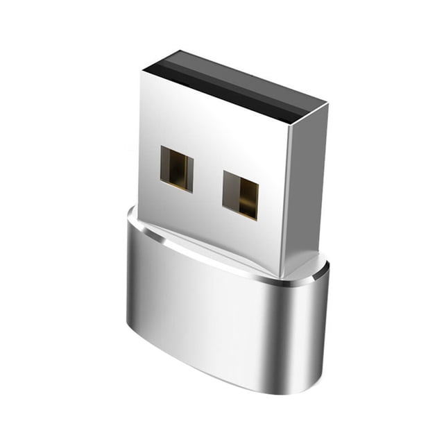 Bearachild Convertidor USB, dispositivo de conversión de conveniencia, adaptadores de enchufe a hembra, transmisión sensible, conexión rápida, Teléfono y Comunicación Plata