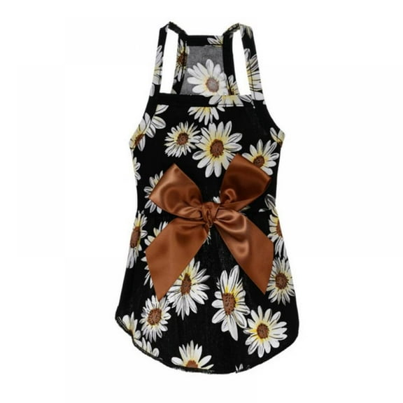 Cute Dog Dress Breathable Pet Clothing with Elegant Ribbon Pet Apparel for Puppy Dogs and Cats on Wedding Holiday New Year Spring Summer