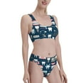 thumbnail image 2 of Qekee Dental Two Piece Swimsuit for Women, Sporty High Waisted Bathing Suit for Beach, Parties, Surfing - Small, 2 of 8