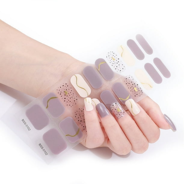 Semicured Gel Nail Stickers UV/LED Lamp Required 20 Gel Nail Polish