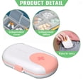 thumbnail image 3 of Pastillero rosa de 2 piezas, organizador de compartimentos, pastillero de viaje, pastillero diario, 3 of 5