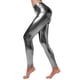 thumbnail image 1 of MKLEKYY Leggings deportivos mujer Leggings de cuero para mujer Pantalones de cintura metálica con aspecto mojado, 1 of 3