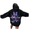 thumbnail image 1 of Chandail à Capuche Imprimé Lettre Mode Femme Manches Longues Décontracté Sportif Confortable, 1 of 5