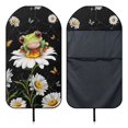 thumbnail image 6 of XYZCANDO Frog on Daisy with Butterflies Terry Cloth Car Seat Covers Breathable Car Seat Cover Towel, Fashion Non-Slip Car Seat Towel Cover Fit for Trucks Cars SUVs, 6 of 7