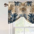 thumbnail image 5 of Tie Up Valances for Windows, Blue Brown Palm Leaf Adjustable Valance Curtains Window Treatment for Living Room/Bedroom, Summer Botanical Vintage Rod Pocket Kitchen Curtains & Drapes 42x12 Inch, 5 of 9
