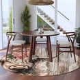 thumbnail image 3 of Round Rugs 7Ft, Spring Cow Floral Round Area Rug Washable Indoor Throw Carpet, Vintage Brown Wooden Farmhouse Large Non Slip Circle Rug for Dining Room Playroom Home Decor Aesthetic, 3 of 8
