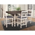 thumbnail image 6 of Rustic French Upholstered Counter Stool in Distressed White/Brown Wood Set of 2, 6 of 7