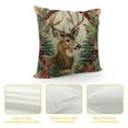 thumbnail image 4 of Leisuo Merry Christmas Animals Elk Decorative Throw Pillow Covers Reindeer Bell Winter Snowflake Wreath Pillowcase Brilliant Red (Br-Animal), 4 of 5