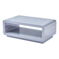 thumbnail image 1 of Modern Wood Coffee Table with Glossy Light Gray Finish, 1 of 3