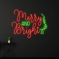 thumbnail image 3 of Custom Merry And Bright Neon Sign, Merry Christmas Led Sign, Bar Neon Home Decor, 3 of 5