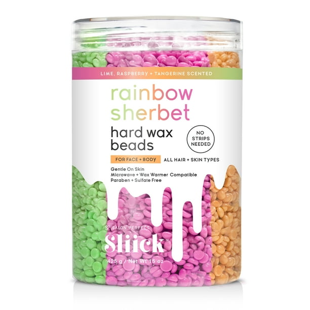 Sliick by Salon Perfect Rainbow Sherbert Hard Wax Beads, At Home Waxing
