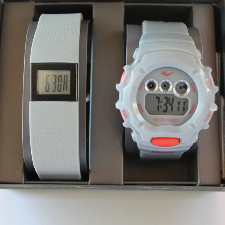 Everlast LadiesDigital Multifunctional Display Watch with Digital Activity Tracker Grey Watch with Grey Activity Tracker EVWF023GY SET