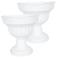 thumbnail image 4 of STRANDCHIC 2Pcs White Plastic Flower Pot Urn Round Opening Decorative for Garden, 4 of 8