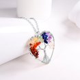 thumbnail image 6 of [Clearance] Colorful Crystal Pendant Necklaces for Women Fashion Stainless Steel Tree of Life Heart Necklace Jewelry Gift on Clearance, 6 of 7