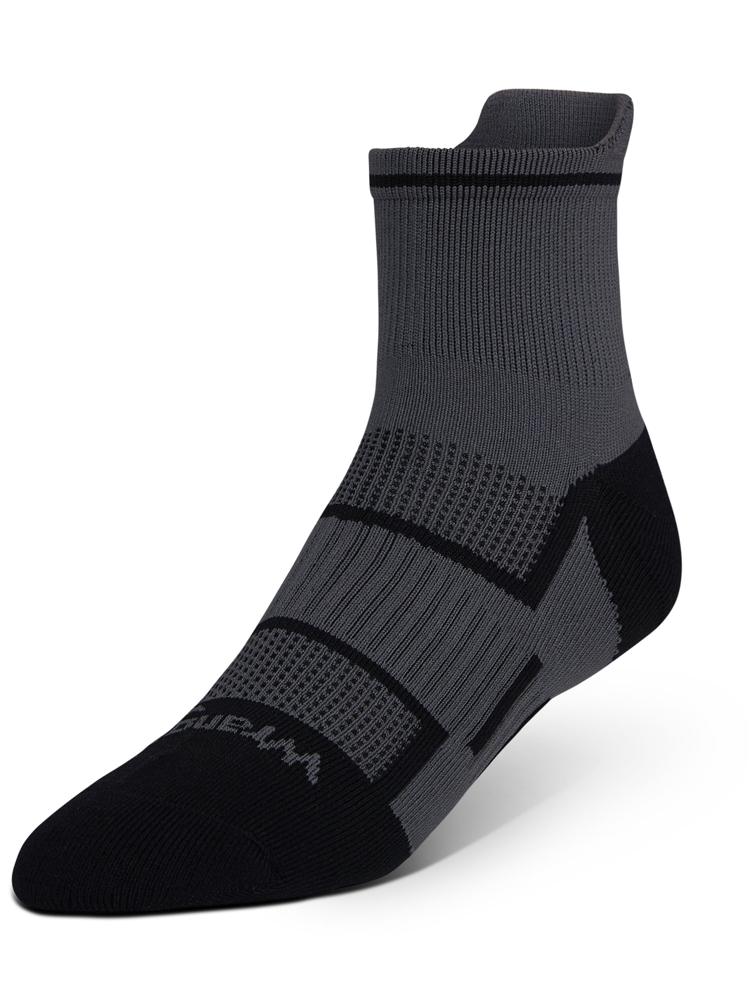 Wrangler Comfort Compression Quarter Socks for Men, Size 6-12, Gray, 3 Pairs