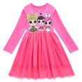 thumbnail image 1 of Lol Boneka Kejutan Gaun Gadis Mode Baru Musim Semi dan Musim Gugur Rok Anak-anak Lengan Panjang Gaun Rok Jala Dua Lapis, 1 of 5