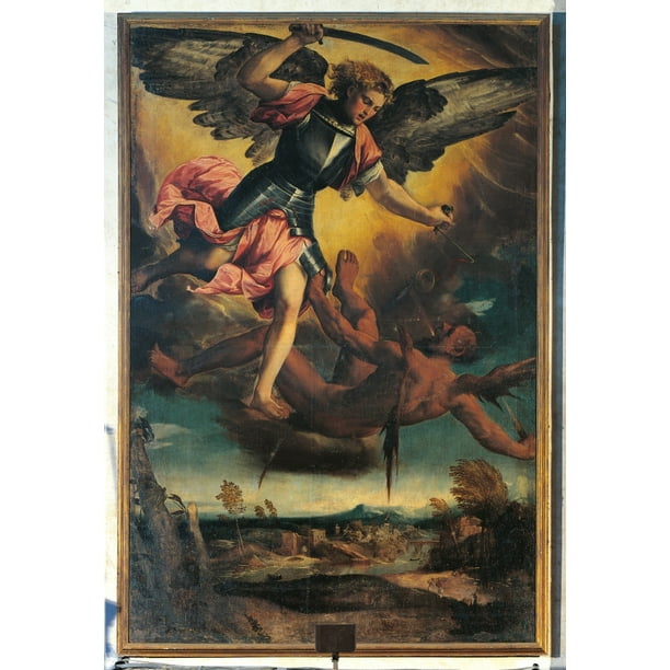 St Michael Vanquishing The Devil Canvas Art 24 X 36 Walmart