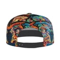 thumbnail image 5 of Flat Bill Trucker Hats for Women Men - Psychedelic Faces Colorful Adjustable Flat Baseball Cap Snapback Hats Dad Hats for Men, 5 of 7