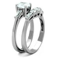 thumbnail image 4 of Luxe Jewelry Designs 2-Piece Women's Stainless Steel Wedding Ring Set with Cubic Zirconia, Size 10, 4 of 4