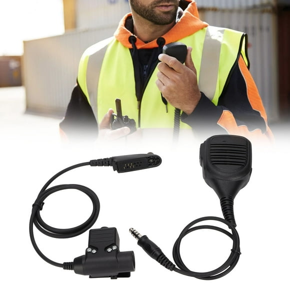 2 Way  Speaker Microphone, 2W Maximum  Talkie Shoulder Mic Sensitive PU Wire Plug and Play with U94 PTT for GP338