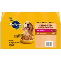Pedigree Chopped Ground Dinner Chicken & Beef Variety Pack Wet Dog Food, 13.2 Oz. Cans 24 Pack