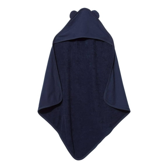 Terry Cloth Hooded Towel with Ears , Navy