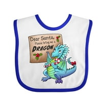 Inktastic Dear Santa, Please Bring Me a Dragon Christmas Wish Boys or Girls Baby Bib
