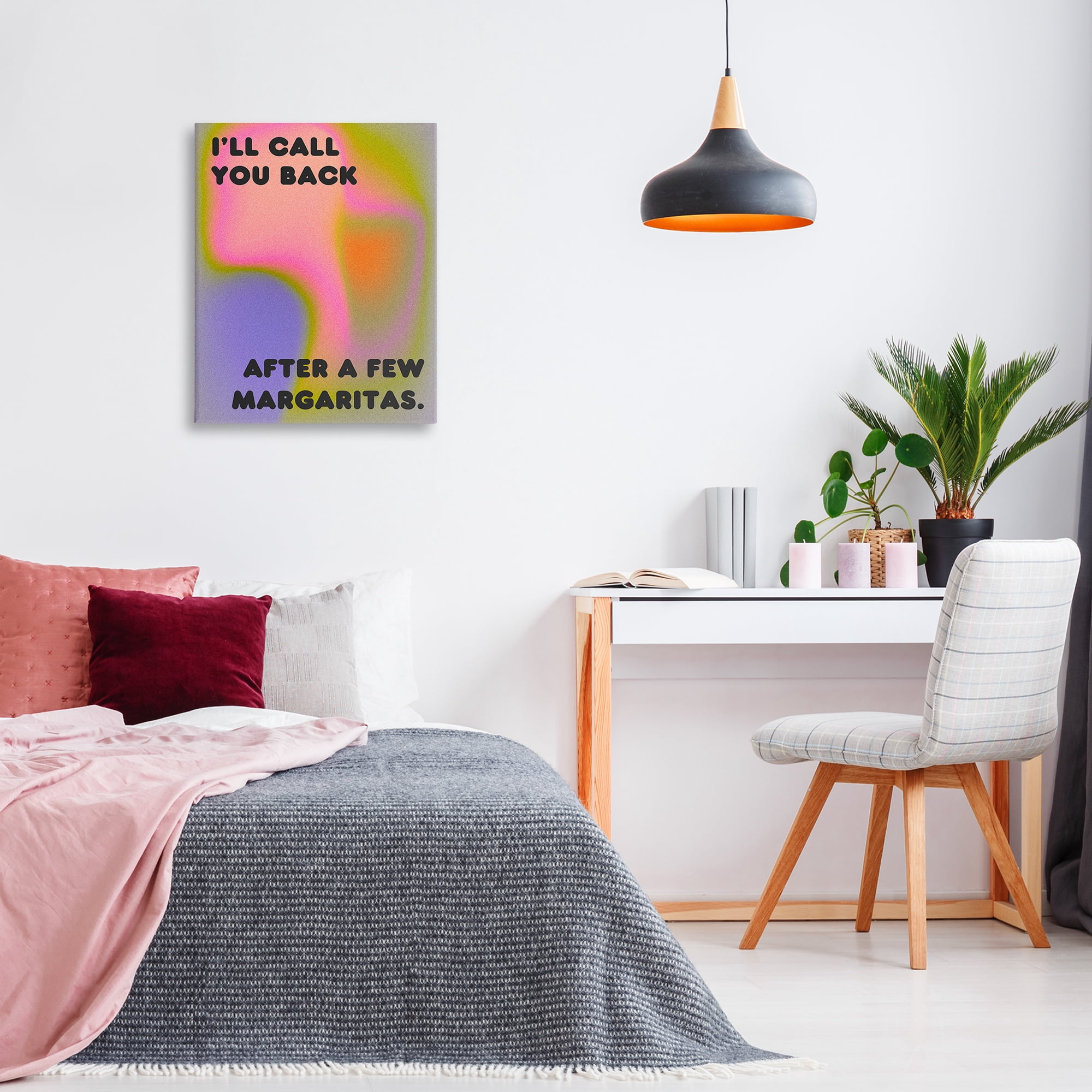 Stupell Industries Call You Back Phrase Text & Numbers Painting Wrapped Canvas Art Print Wall Art, 24 x 30