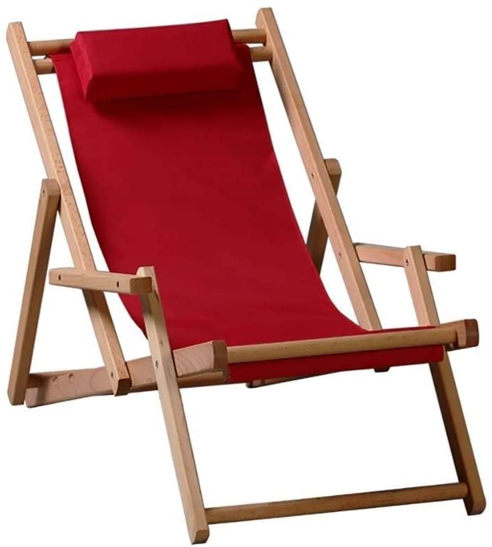HSD Traditional Folding Hardwood Garden Beach Deck Chairs Adjustable