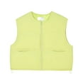 thumbnail image 4 of Xdegoge Women Vest Round Neck Zip Up Fluffy Oversized Cute Puffer Vest Casual Outdoor Winter Fashion Sleeveless Quilted Jacket with Pocket Plain Y2K Outfits 2025, 4 of 9