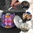 thumbnail image 4 of Yayeee Ashtray with Lid for Cigarette Smokeless Stainless Steel Home Ash Holder, Large Purple Flowers, 4 of 7