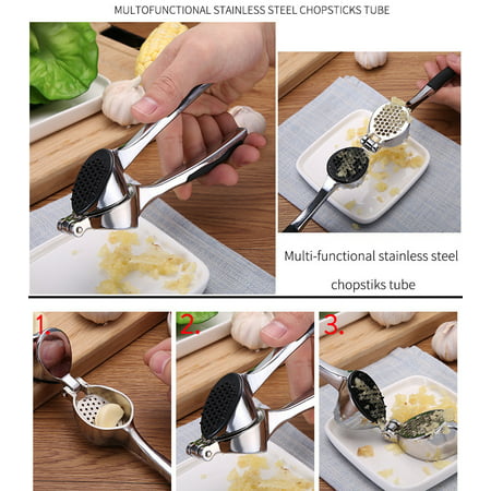 GLivng Garlic Press – Best Professional Stainless Steel Gadget User-Friendly, Easy To Clean And Highly Durable and easy to