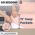 thumbnail image 7 of SGI Bedding 34" Queen Split Top Flex Head sheet 100% Egyptian Cotton Sheet Set - 600 Thread Count Flex Top Sheet for Adjustable Bed 4 Piece Sheet Set 15" Deep for Sleep Number bed - Peach, 7 of 7