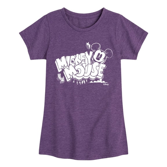 Disney - Mickey Mouse Chalk Drawing - Toddler & Youth Girls Short Sleeve Graphic T-Shirt